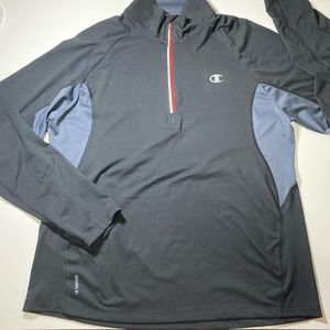 Champion Men's Performax Vapor Athletic Shirt Quarter Zip Running Two Tone Large